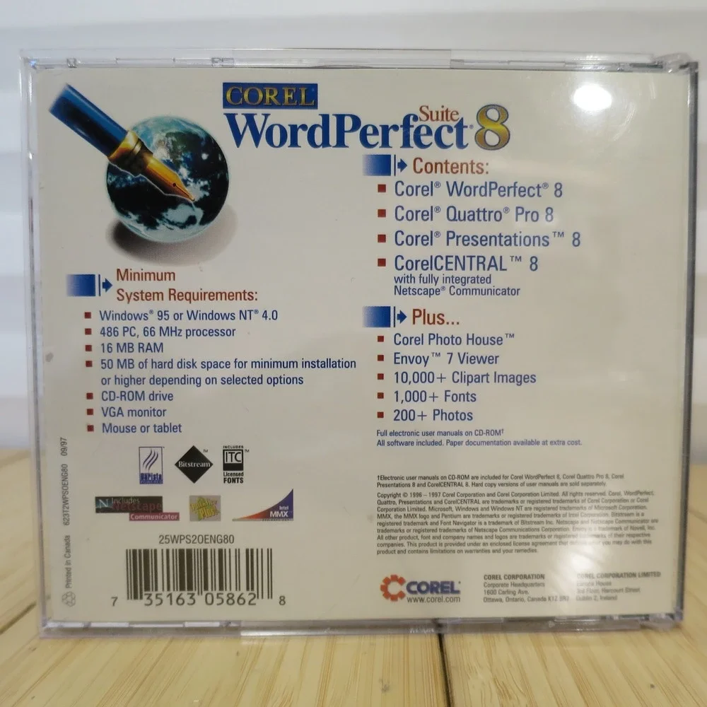 Corel‎ WordPerfect Suite 8 CD-ROM PC for Windows 95 and NT